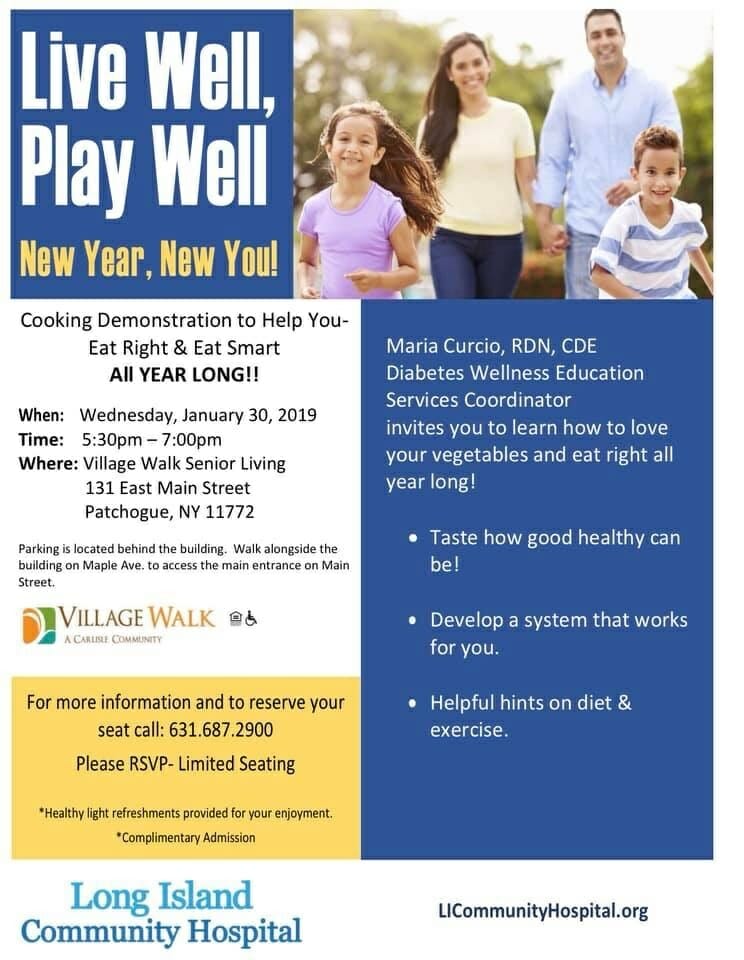 Live Well, Play Well flyer