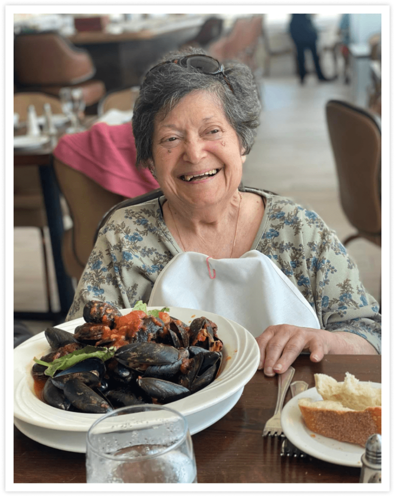 Older lady in a restaurant